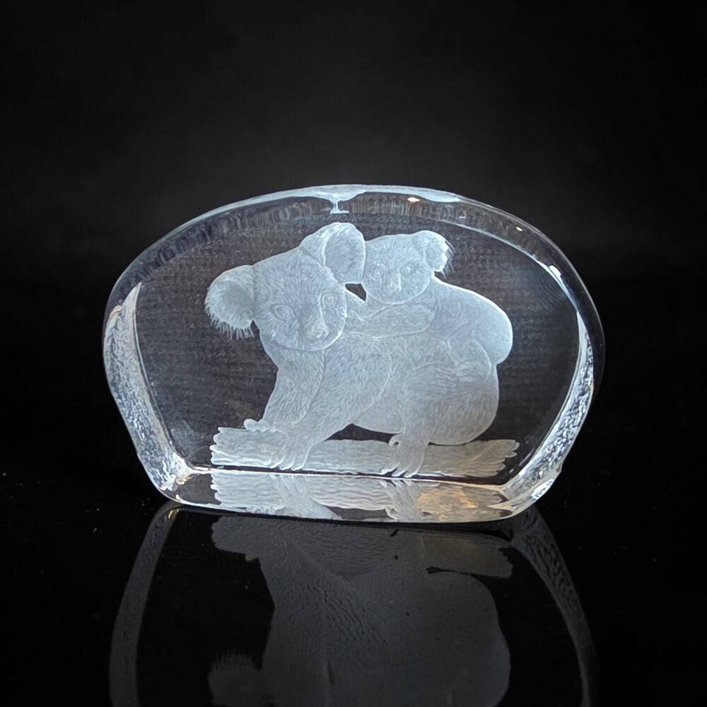 Australian Crystal Alive lead crystal koala paperweight